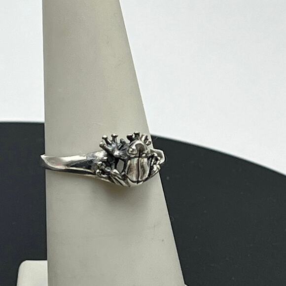 Designer Sterling Silver Tree Frog 925 Maker mark Ring Size 7.75 - Picture 1 of 10